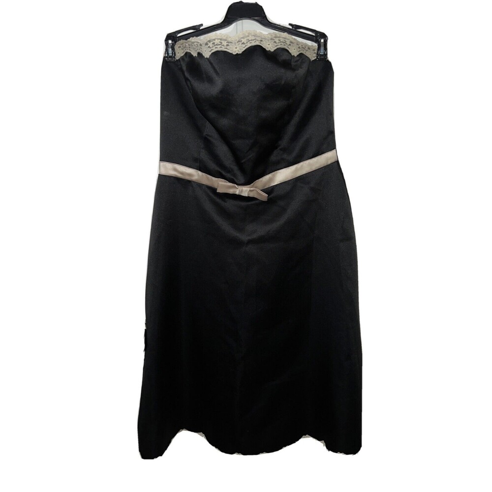 StudioY Junior’s Black Strapless Dress Unlined Y2K Size 11/12 Made In USA EUC